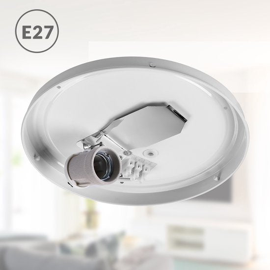 Monzana Plafondlamp - Sterrenhemel Rond 30cm 40 Watt Stof - Taupe