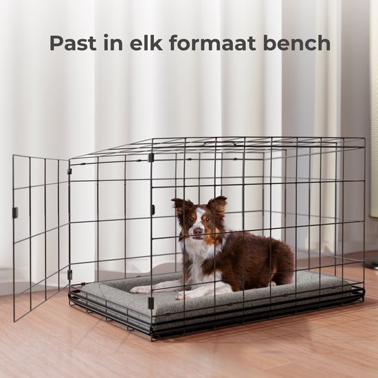 CozySense® Orthopedische Hondenmand - 90 x 54 cm - Maat L - Bouclé Stof - Waterdicht Hondenbed met Wasbare Hoes - Geschikt Als Benchkussen - Grijs