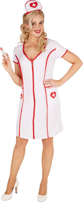 Dressforfun Verpleegster XXL - verkleedkleding kostuum halloween verkleden feestkleding carnavalskleding carnaval feestkledij partykleding - 301418