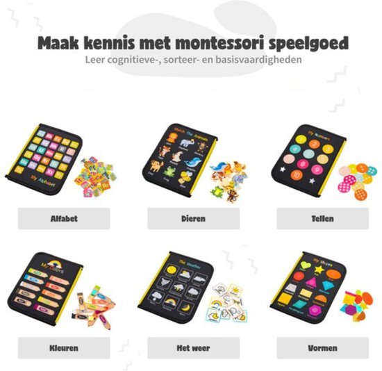MontiPlay® Montessori Speelgoed - Sensorisch Speelgoed - Activiteitenbord - Busy Board - Montessori Activiteitenboek voor thuis - Educatief - Sensomotorisch Speelgoed- Dinosaurus Speelgoed