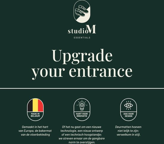 Deurmatten Set 2 stuks Studio M - NEO - Droogloopmat binnen grijs - 60x90 cm - Antislip Deurmat Antraciet - Voordeelpakket Deurmatten
