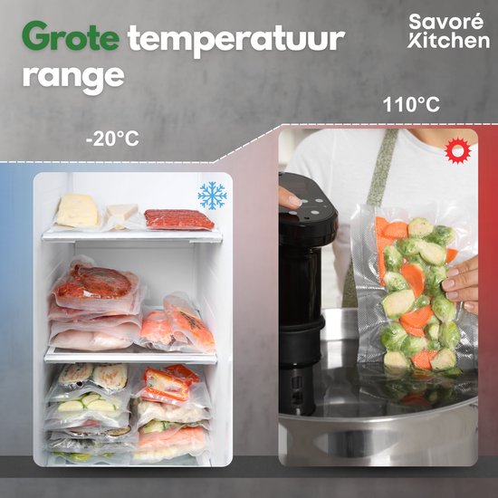 Savoré Kitchen Vacuumzakken Voedsel - Meerdere maten - 150 stuks - Vacumeerzakken - Vacuum en sous vide zakken - BPA vrij