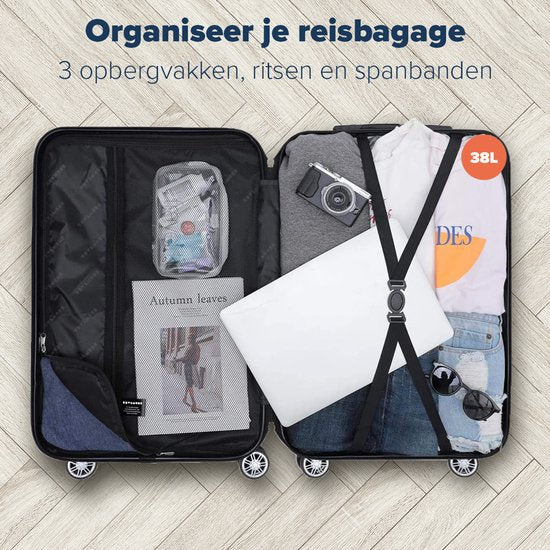 TRVLMORE Handbagage Koffer - 38L - Cijferslot - Lichtgewicht - Trolley - 54x36x20cm - Past binnen 55x40x20 cm - Donkergrijs