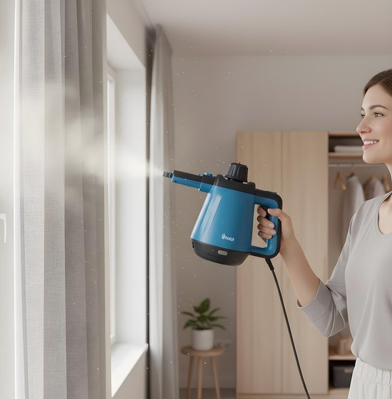 BOLLIT 1200W Stoomreiniger - Handstoomreiniger - 3.5 Bar - Handstomer - Vlekkenreiniger - Steam Cleaner - Tapijtreiniger - Stoomreinigers - Extra Krachtig Stoomapparaat: Vloer, Bank, Keuken Badkamer & Tapijt Reinigen - Incl. Opbergtas