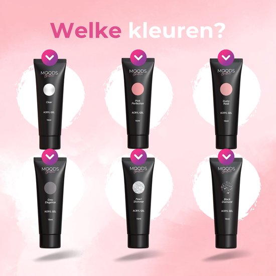 Moods Gellac - Polygel Kleurenset - Hervul set - Neutral Shine - 6 Kleuren - 15ML