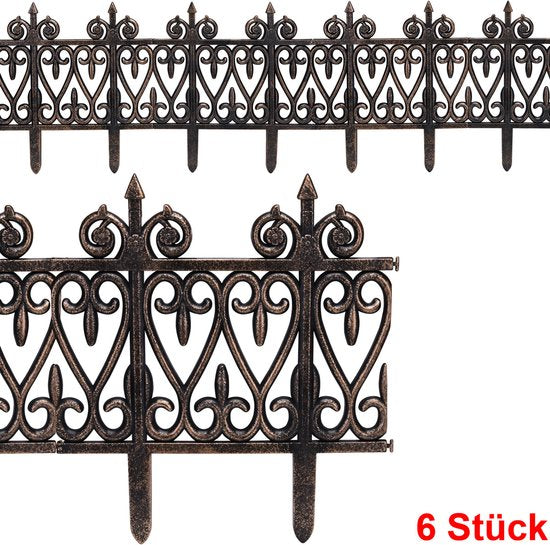 Deuba Borderrand Kunststof – 6 Stuks = 190cm UV-bestendig - Bruin