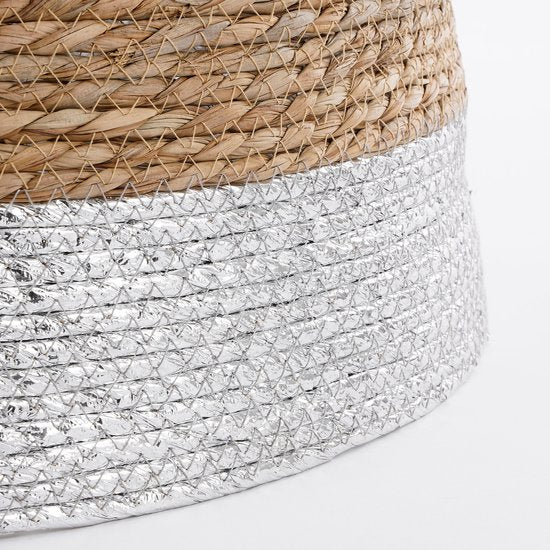 House of Seasons Kerstboomrok - H26 x Ø58 cm - Zeegras - Zilver