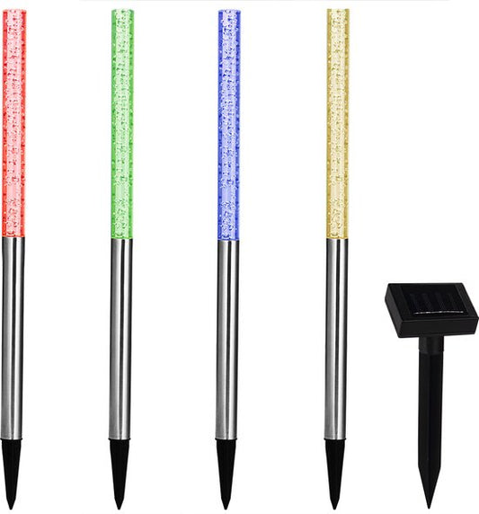 Monzana Tuinlamp - Zonne energie Set van 4 Schemersensor IP44 - Multicolor