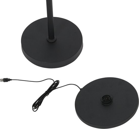 Mexlite - vloerlamp - GlowGo - zwart - metaal - leeslamp - LED - 4603ZW