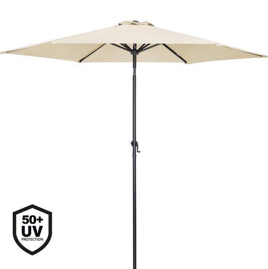 Kingsleeve Parasol Ø300cm - UV-bescherming 50+/ Slinger - Beige