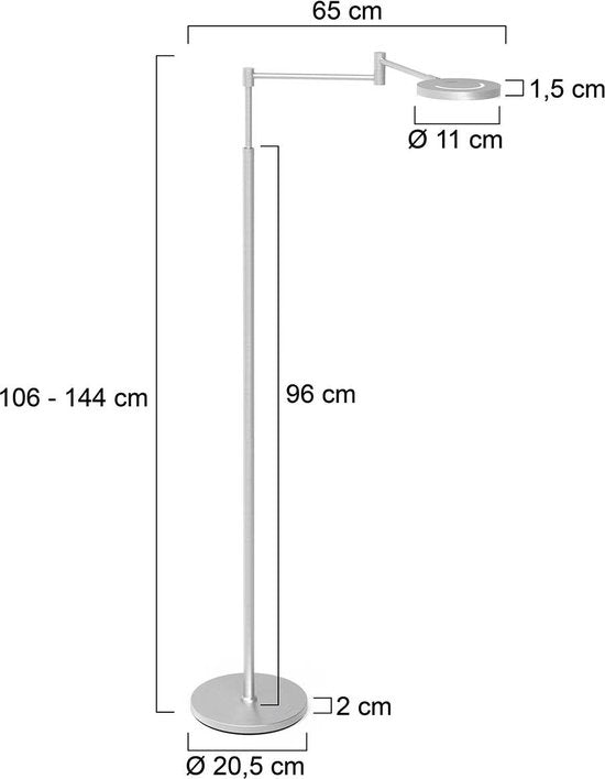 Steinhauer vloerlamp Soleil - staal - aluminium - 3515ST