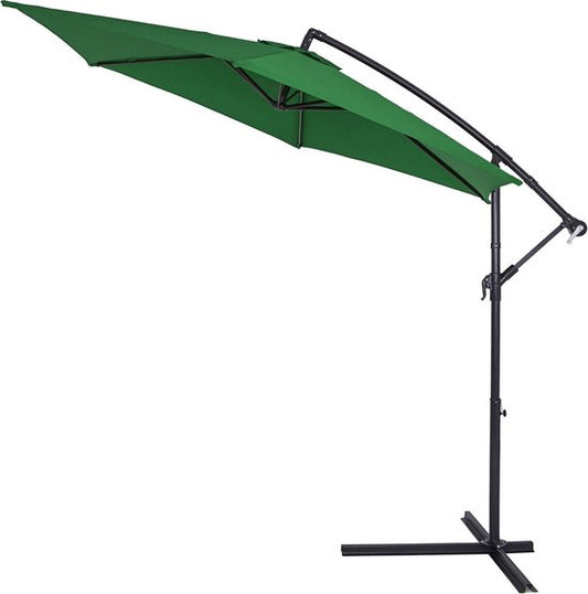 Kingsleeve Zweefparasol - Kantelbaar Handslinger Ø300cm UV 50+ - Groen