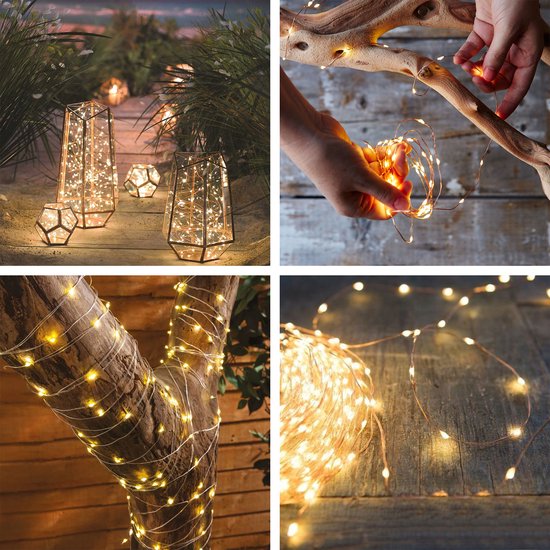 Happy Goods Solar Tuinverlichting op Zonneenergie - 200 LED Lichtsnoer Buiten - 20 m - Fairy Lights - Buitenverlichting Lichtslinger - Lichtsnoeren