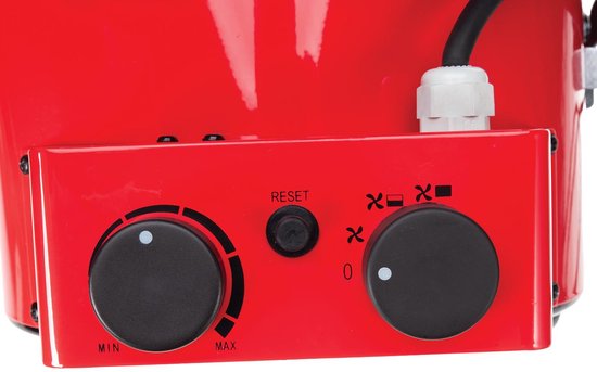 Perel Elektrische ventilatorkachel 3000W, 2 warmtestanden, thermostaat en koelstand, IP24, oververhittings- en kantelbeveiliging, compacte draagbare heater voor werkplaats, garage, schuur
