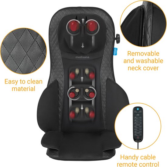 Medisana MCG 820 Massagekussen – Shiatsu Rug- en Nekmassage – Warmtefunctie – Ergonomisch Ontwerp – Ontspannende Spiermassage