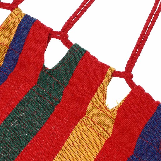 Detex Hangmat 320x150cm met franjes - rood/meerkleurig