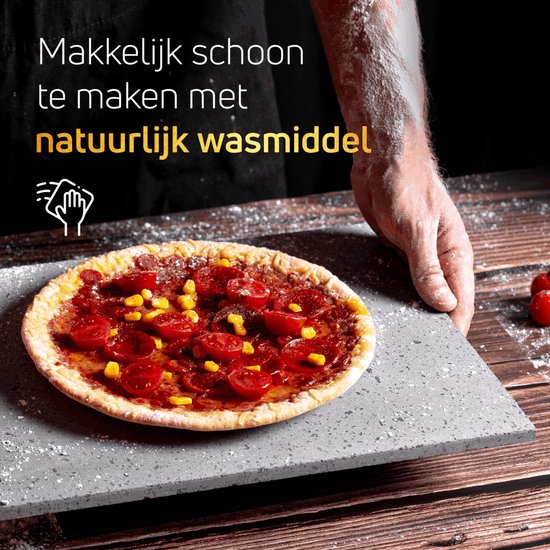 VDN Pizzasteen BBQ oven - lava van vulkaan Etna - Barbecue Pizza accessoires - Pizzaplaat - Made in Italy - Broodbaksteen - 30x38x1.1