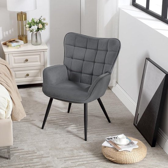 WOLTU Wing Chair, Modern, Relaxstoel, TV-stoel, Comfortabel, Leesstoel, Woonkamer, Fauteuil, Relaxfauteuil, Metalen Poten, Fauteuil