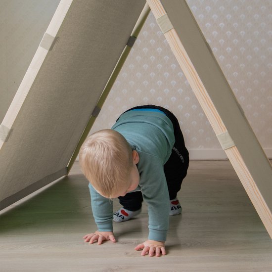 Sunny Como Speeltent Crème– Wigwam Tipi Tent voor kinderen - Stokken FSC hout - 123x106x107cm