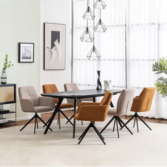 Furnihaus Draaibare Eetkamerstoel Milou met armleuning Taupe