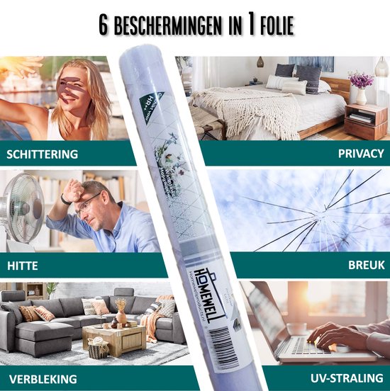Homewell Raamfolie HR++ 70x300cm - Zonwerend & Isolerend - Statisch - Ruit