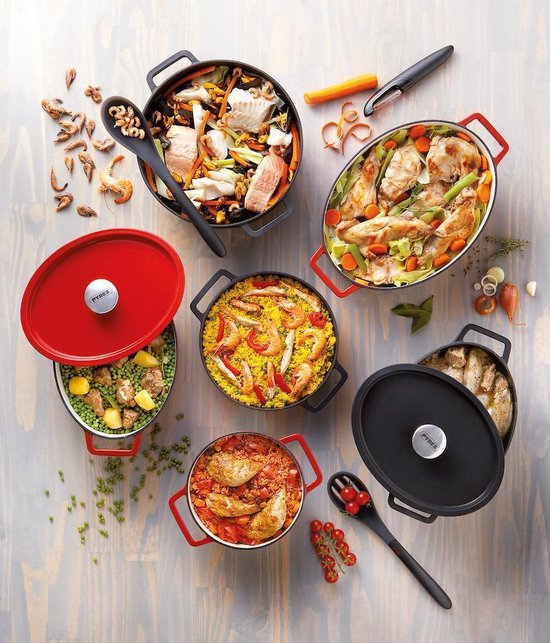Pyrex Slowcook Braadpan - Gietijzer - Ø 24 cm - 3.6 l - Rood