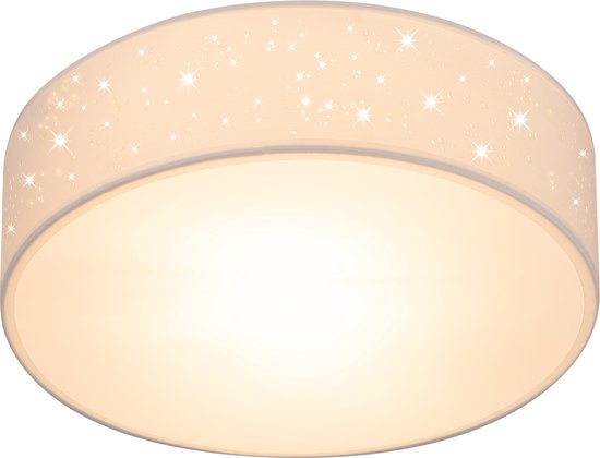 Monzana Plafondlamp - Sterrenhemel Rond 38cm 40 Watt Stof - Wit