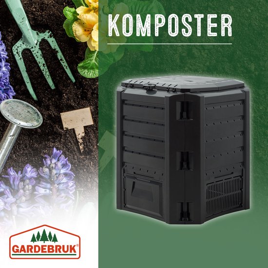 Gardebruk Composteerder 380L – Weerbestendig Opvouwbaar – Zwart