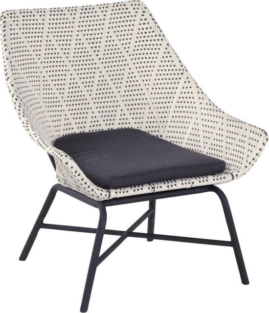 Hartman Delphine Loungestoel - Diamond Wicker - Zwart Aluminium Onderstel