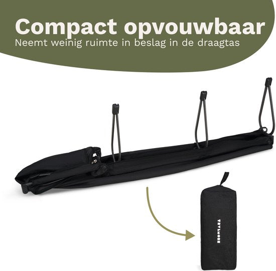 TRVLMORE Veldbed Opvouwbaar - 120KG Draagvermogen - Campingbed Incl. draagtas - Stretcher 1 Persoons - Stalen Frame - 193x66x15 cm - Zwart