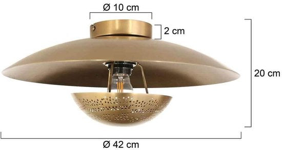 Anne Lighting plafonniere Brassi - brons - metaal - 42 cm - E27 fitting - 3681BR
