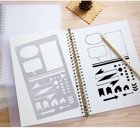 Happy Goods Tekensjablonen - 30 Stuks - Handlettering - voor Kinderen - Volwassenen - Tekensjabloon