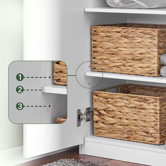 SoBuy KSB01-W Kledingkast, voor volwassenen, slaapkamer, kledingkast, voor slaapkamer, woonkamer, hal, 1 kledingkast, 2 deuren, 5 vakken