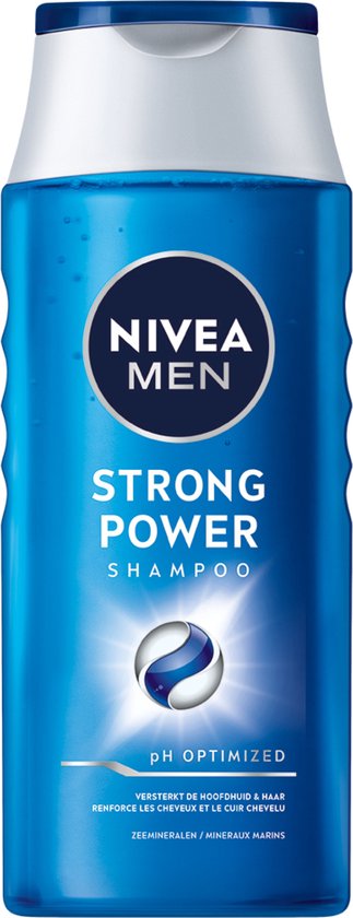 NIVEA MEN Strong Power Haar Shampoo - Verrijkt met zeemineralen - Milde formule Haarshampoo - Voordeelverpakking - 6 x 250 ml