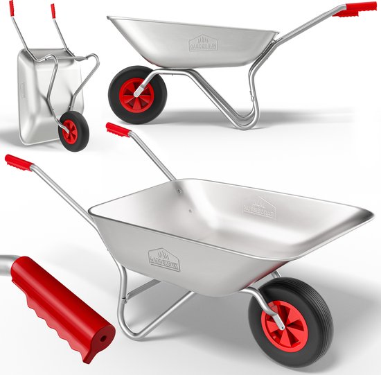 Gardebruk Kruiwagen 80 liter – Belastbaarheid 100 kg - Zilver