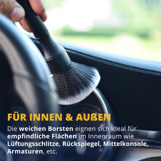 LICARGO Detailing Brush Car - ultrazacht voor een zachte reiniging van binnen en van buiten - 2 stuks borstels autoverzorging - zachte autodetailingborstel - bovenste autoborstel reinigingsborstelset