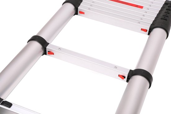 VONROC Professionele Telescopische Ladder – 2.6m – Soft-Close – Veilig, Compact & Stabiel – Aluminium – 150 kg