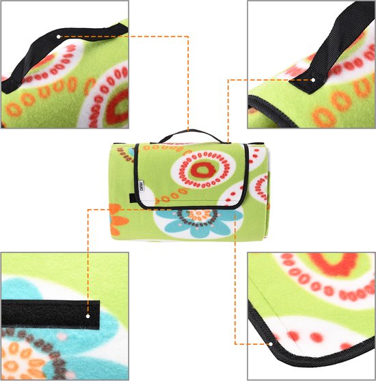 Detex Picknickkleed 200x200cm XXL - Waterdicht Opvouwbaar - Gebloemd