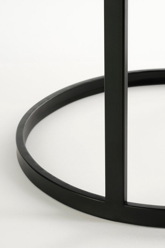 Mica Decorations Noah Bijzettafel - H58 x Ø45 cm - Metaal - Zwart