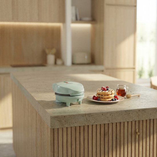 Bestron Wafelijzer - AMW500M - 550W - Mini wafel - Anti-aanbaklaag - Blauw - 5 jaar garantie