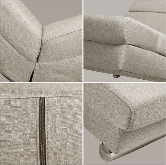 Casaria - Relax Lounger - Geweven stof - Sand