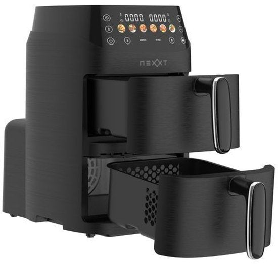 Nexxt Double Stack Airfryer – 2x 2.5L – Compact & Ruimtebesparend – 2 Gerechten Tegelijk – Ideaal voor Kleine Keukens
