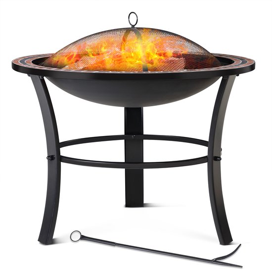 Gardebruk Vuurkorf Mozaïek Fuoco – Incl. Vuurrooster & Pook – Zwart
