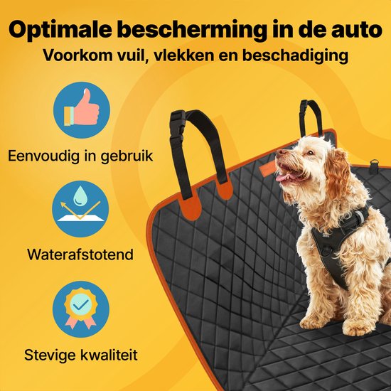Jake en Jacky Hondendeken Auto Achterbank en Kofferbak - Autodeken Hond - Hondenkleed - Beschermhoes Auto - Incl. Hondenriem, Ophangriemen & Opbergtas