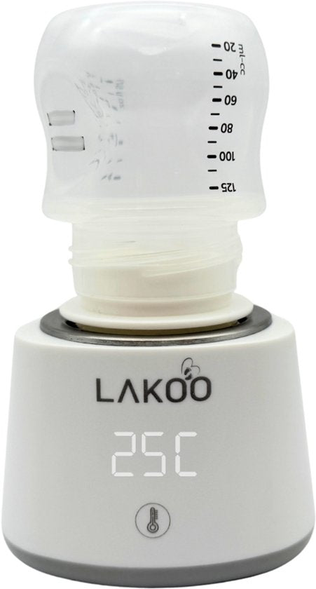 LAKOO Digitale flessenwarmer - Babyvoeding - Draadloos - 2024 Model - tot 6x opwarmen zonder stroom