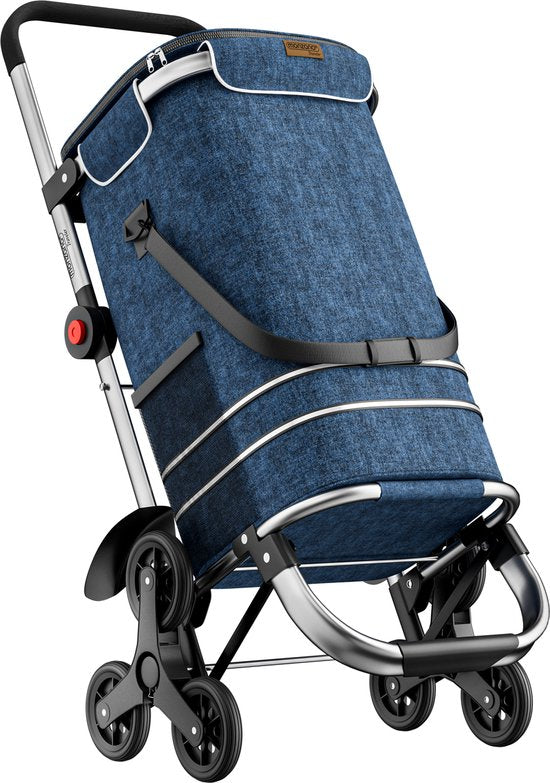 Monzana 2in1 Boodschappentrolley 30kg Inklapbaar Afneembare Tas 6 wielen Blauw