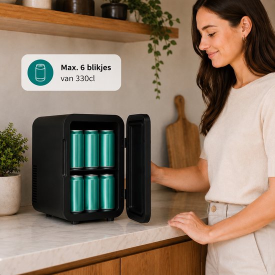 Mini koelkast 5L - Skincare & make-up fridge - Eten & drinken - Organizer - 12V & 230V - Koel & warm - Auto koelkast - Compact - Zwart