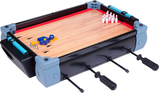 Umbro Tafelvoetbal Tafelmodel - 5-in-1 Tafelspel - 40 x 30 x 25 CM - Tafelvoetbalspel - Voetbal, Hockey, Basketbal, Tennis en Bowlen - Zwart/Blauw