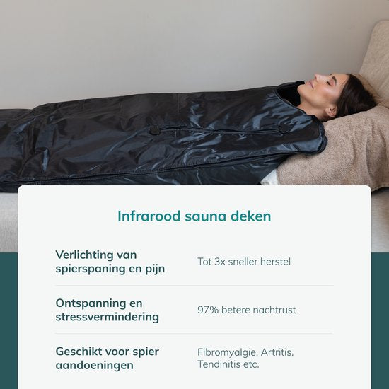 Soft & Silky Infrarood Warmtedeken – 2 Warmtezones – 1 Uur Timer – 600W – 200 x 85 cm – Zwart
