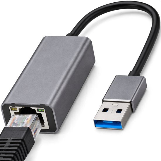 Skoov Ethernet Adapter USB A kabel - USB A naar Ethernet - Internet - Netwerk adapter - 1000 Mbps - Gigabit